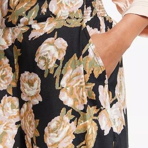 Masai Copenhagen Petrina Floral Print Trousers, Black/Wood Rose